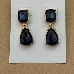 Elegant Gold and Blue Drop Earrings